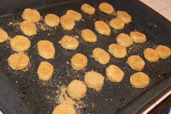 Chicken Nuggets for April Fool's Day made from Bananas at ASlobComesClean.com