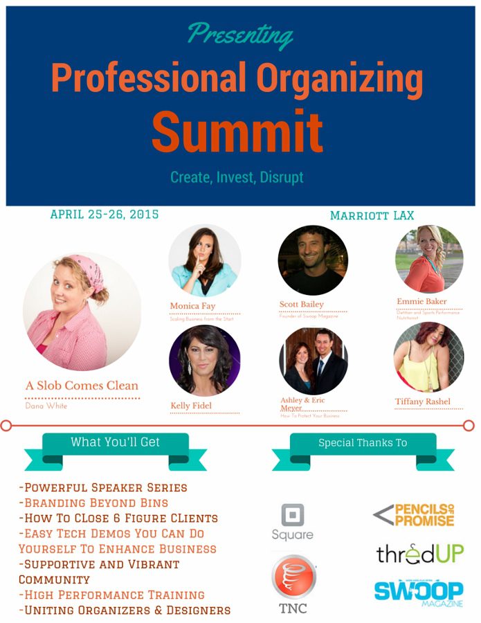 I'm a Keynote Speaker at the Professional Organizing Summit! ASlobComesClean.com