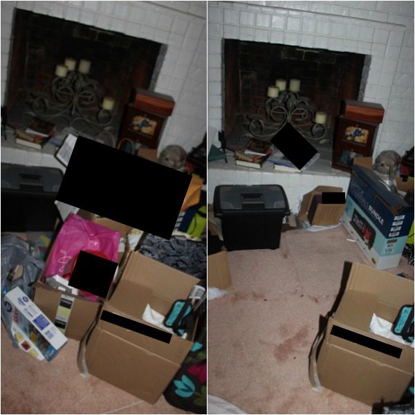 Before and After Removing the Girl Scout Supplies at ASlobComesClean.com