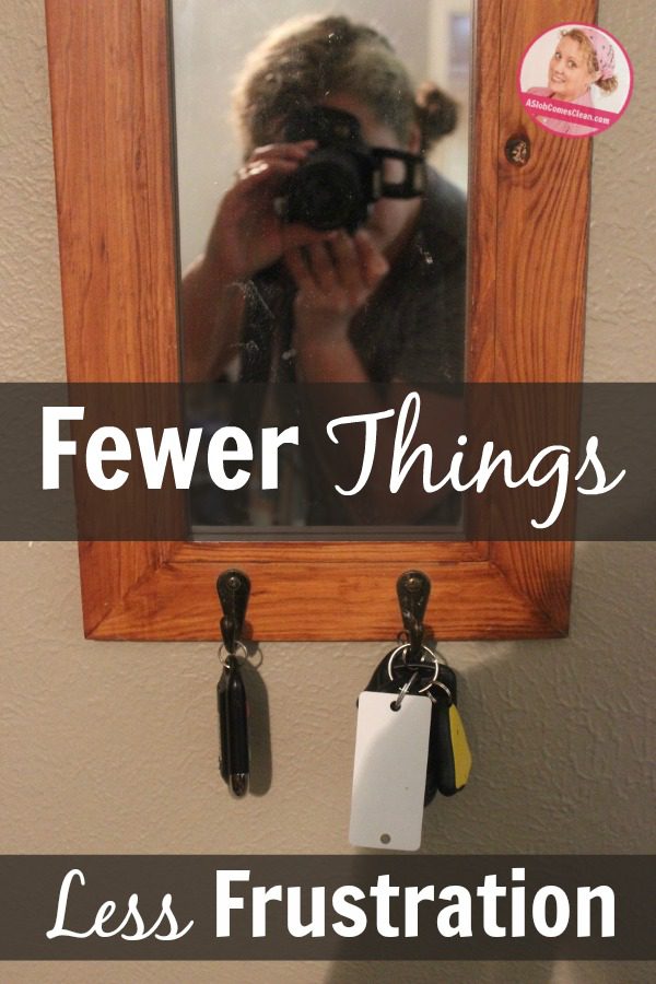 Fewer Things = Less Frustration (Really.) at ASlobComesClean.com