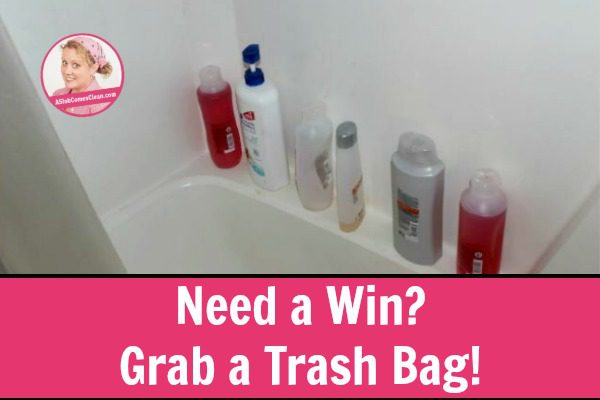 Need a Win Grab a Trash Bag! title at ASlobComesClean.com