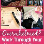 Overwhelmed Work Through Your Clutter with These Non-Overwhelming Steps pin at ASlobComesClean.com