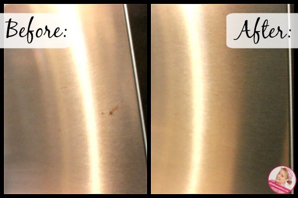 Rust Stains on Appliances before after 2 at ASlobComesClean.com