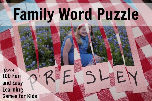 Family Word Puzzle Learning Activity
