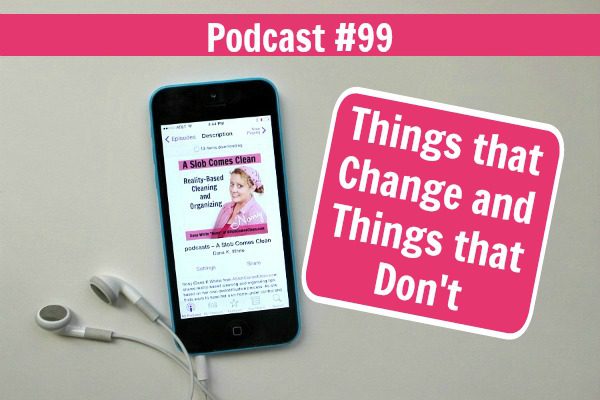 podcast 99 Things that Change and Things that Don't at ASlobComesClean.com