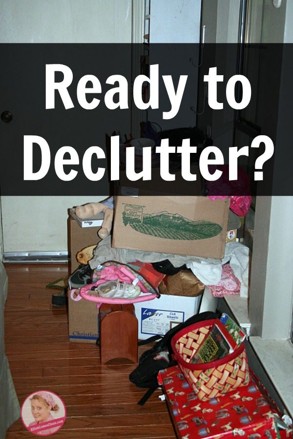 ready to declutter donate pile decluttered at ASlobComesClean.com