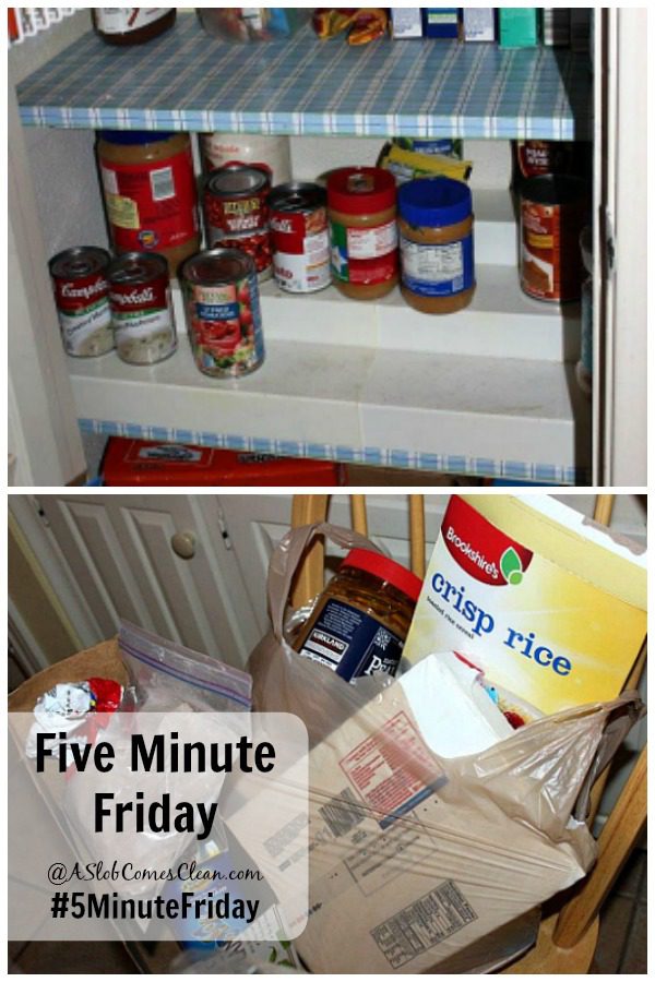 Another Five Minutes Decluttering My Pantry #5MinuteFriday at ASlobComesClean.com pin