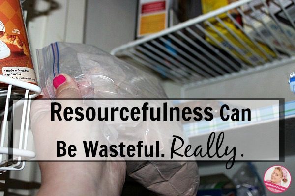 Resourcefulness Can Be Wasteful. Really. decluttering pantry at ASlobComesClean.com