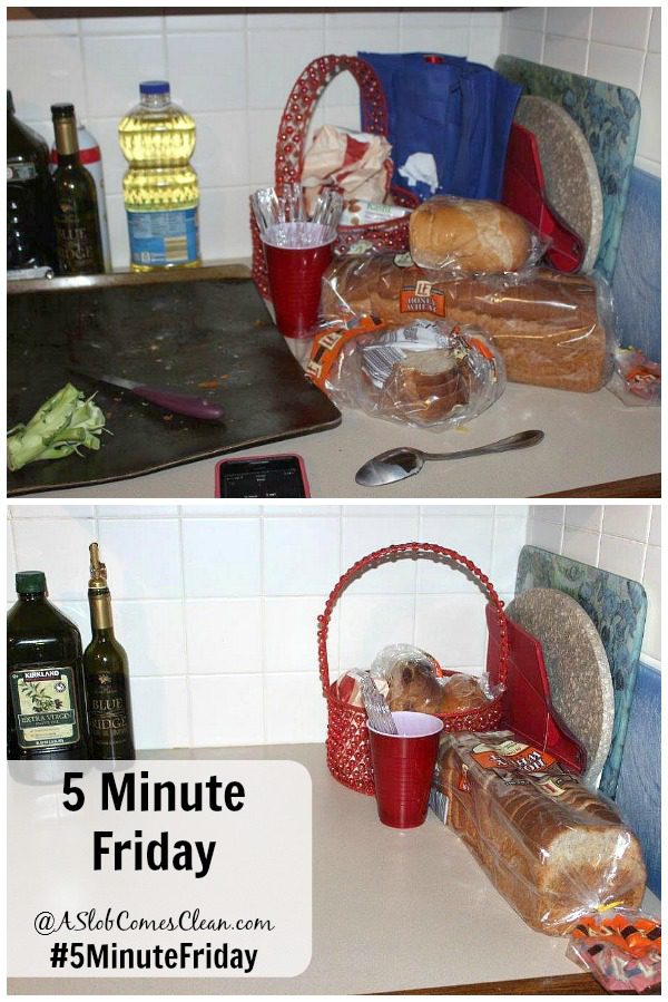 Decluttering the Kitchen That Spot Again Before and After #5MinuteFriday at ASlobComesClean.com Using the Visibility Rule