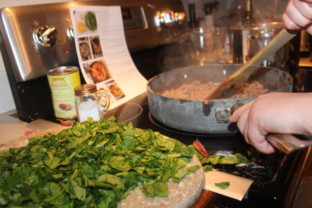 Cooking a Blue Apron meal with Fresh ingredients