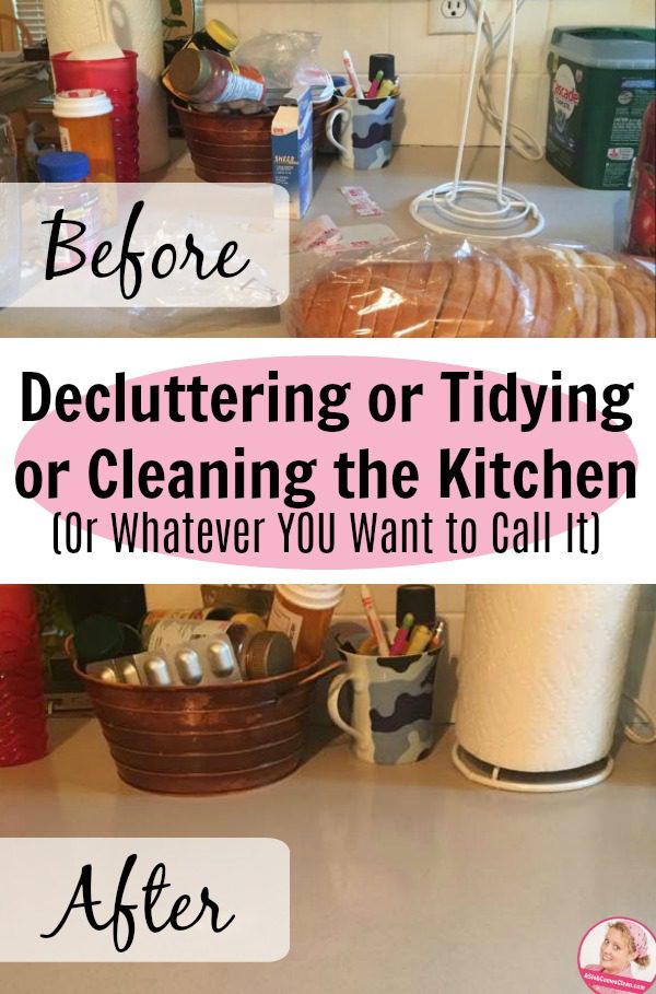 Decluttering or Tidying or Cleaning the Kitchen Or Whatever YOU Want to Call It before after at ASlobComesClean.com