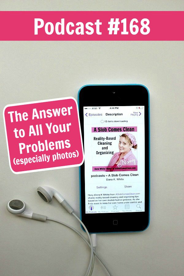 Podcast 168 The Answer to All Your Problems (especially photos) Decluttering Help at ASlobComesClean.com