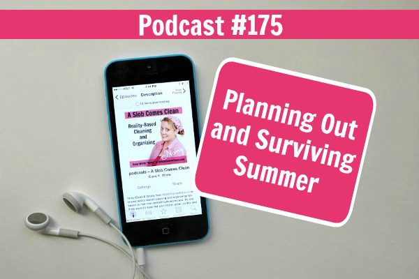 Podcast 175 Planning Out and Surviving Summer at ASlobComesClean.com fb