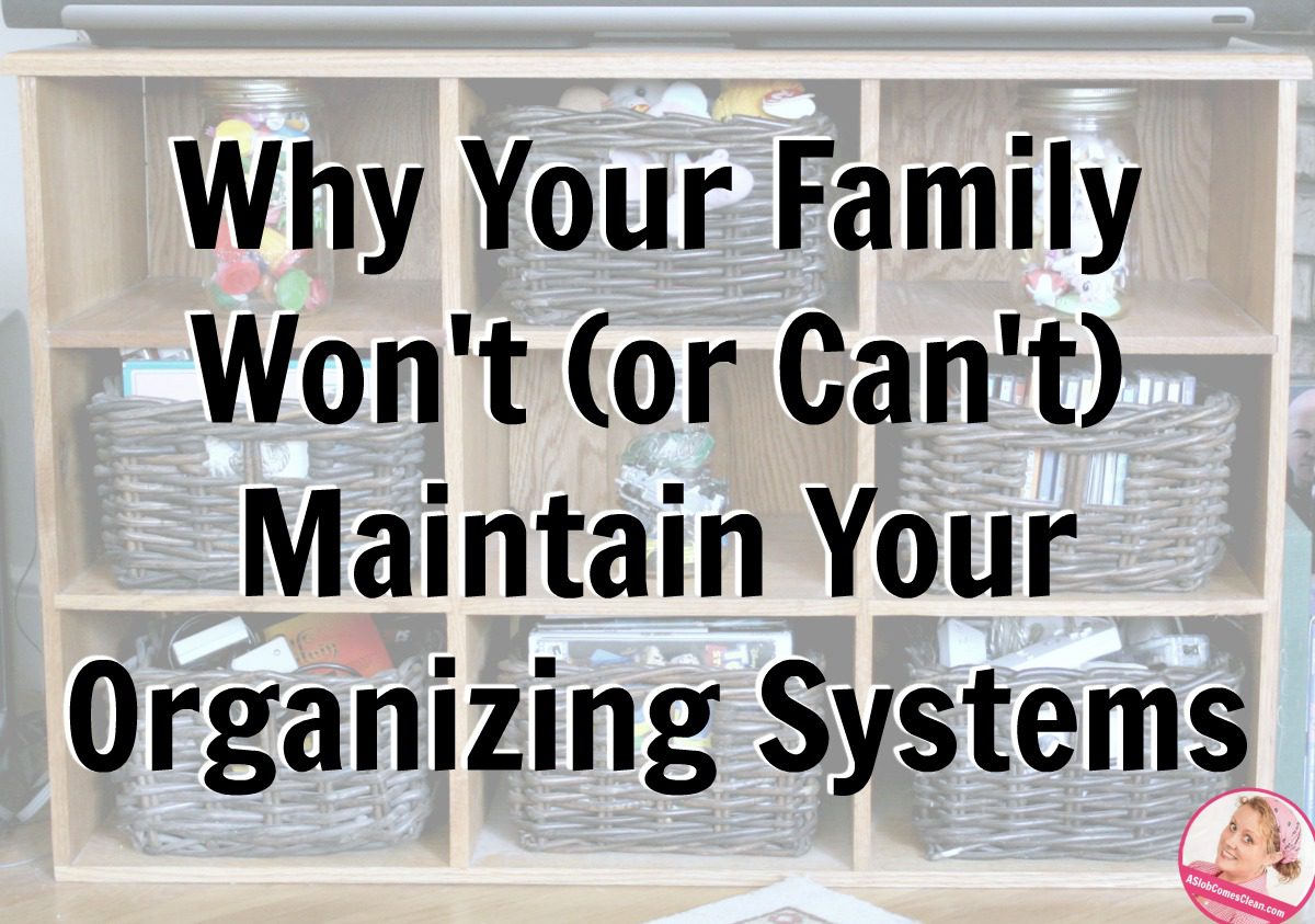 Why Your Family Won't or Can't Maintain Your Organizing Systems at ASlobComesClean.com