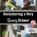 Decluttering a Very Scary Drawer Before and After at ASlobComesClean.com pin