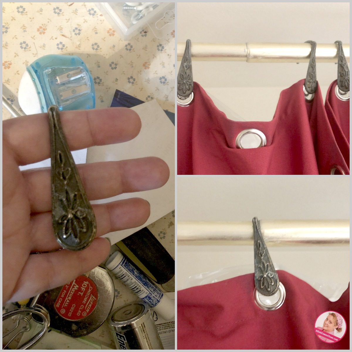 decluttering a drawer shower curtain rings at ASlobComesClean.com