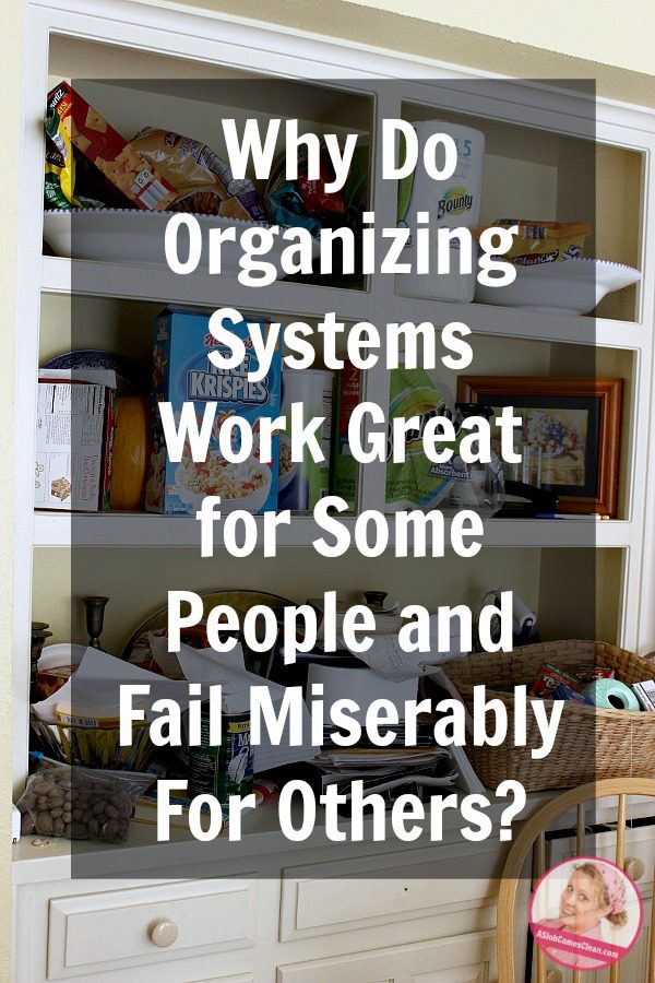 Why Do Organizing Systems Work Great for Some People and Fail Miserably For Others ar ASlobComesClean.com pin
