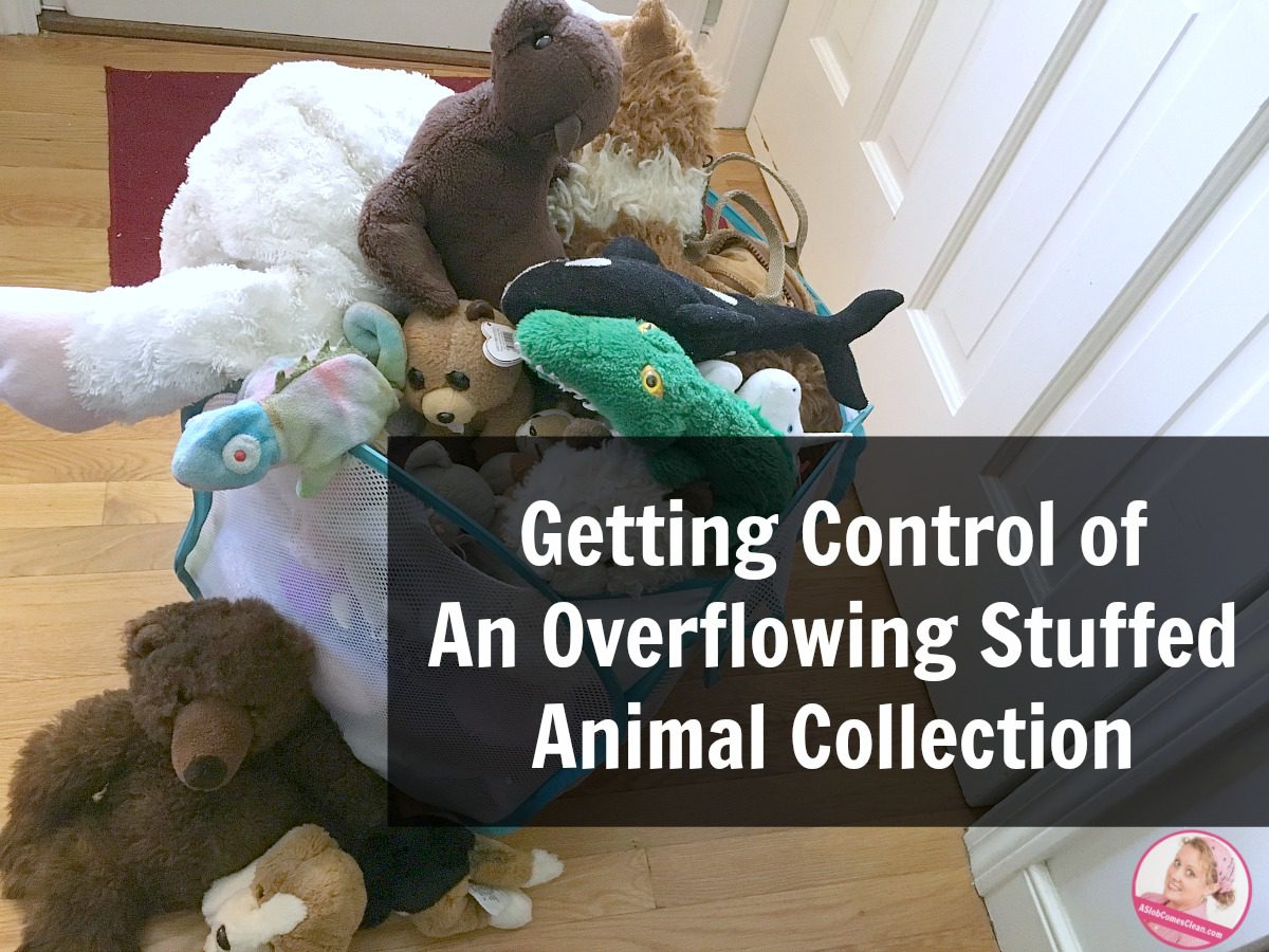 overflowing stuffed animals at ASlobComesClean.com Containerize Collection