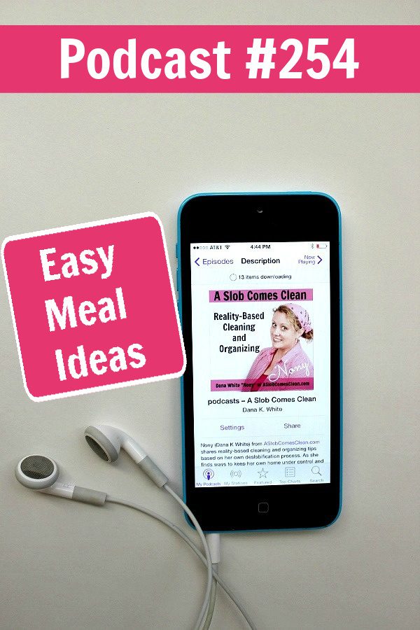 Easy Meal Ideas Podcast 254 at ASlobComesClean.com