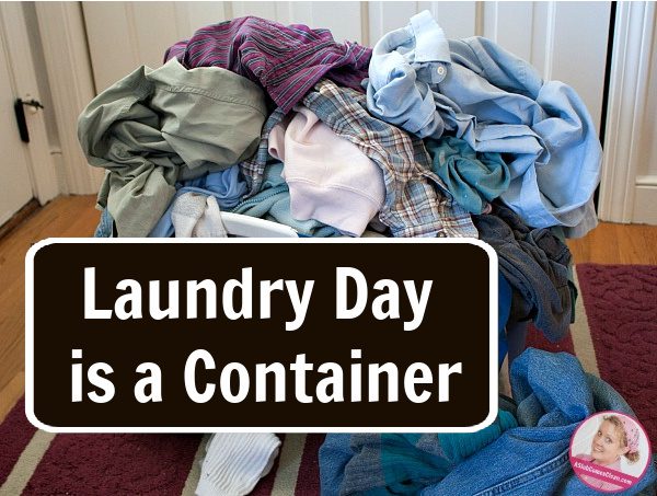a reader writes Laundry Day is a Container at aslobcomesclean.com