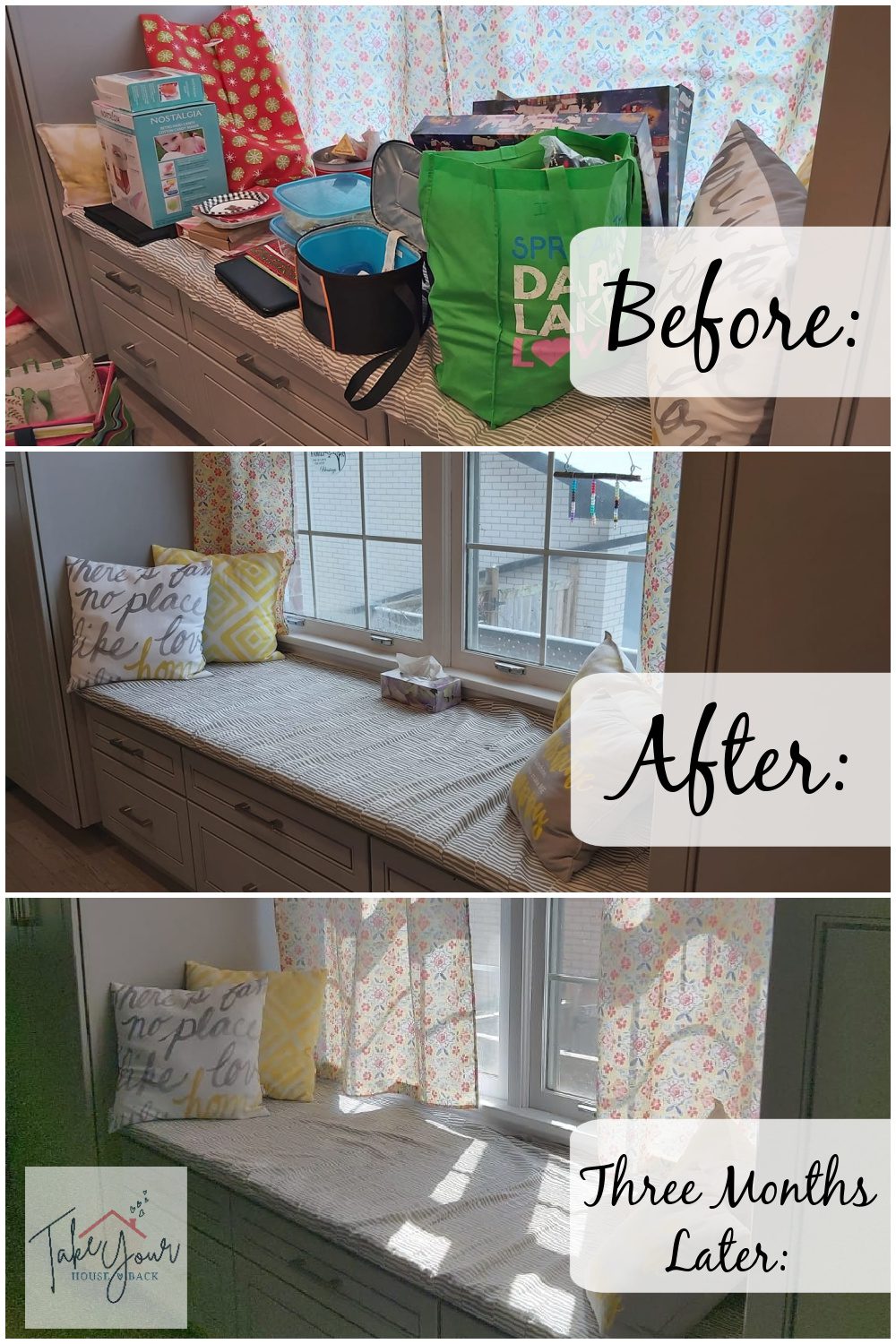 take your house back window seat before after 3 months later at aslobcomesclean.com