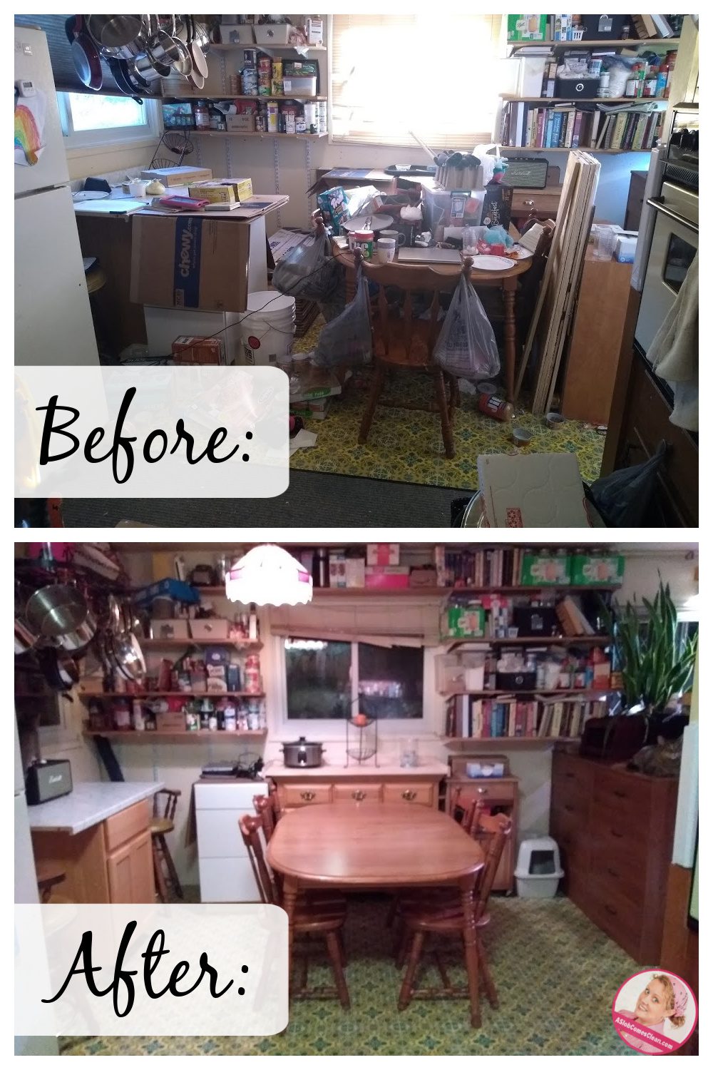 tyhb declutter kitchen before after collage at aslobcomesclean.com(1)