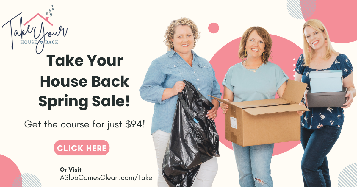 This image has Dana, Dawn, and Cas advertising the Spring Sale for the Take Your House Back Course